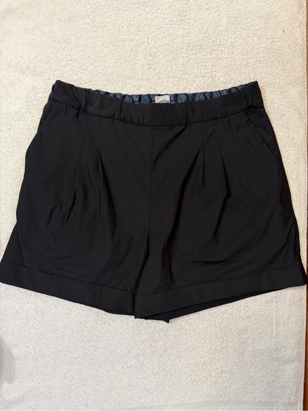 HEMP BLACK High-Waist Tailored Shorts Sustainable Activewear /eco6 Moisture Wick